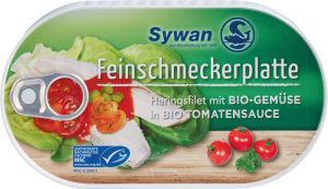 ŻŻ FILETY ŚLEDZIOWE W BIO SOSIE POMIDOROWYM Z WARZYWAMI 200 g - SYWAN